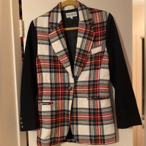 FRENCH CONNECTION quality plaid one button blazer. Sz S.